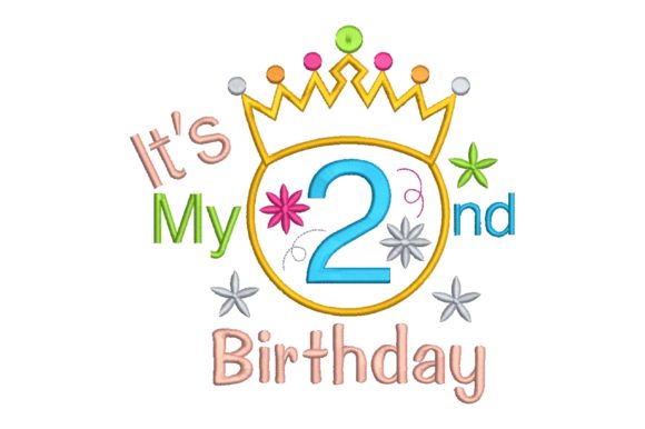 Baby's Second Birthday: A Charming Embroidery Design