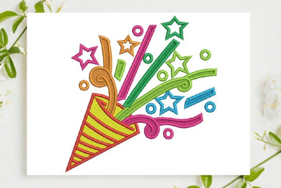 Birthday Cap Confetti: A Versatile Embroidery Design