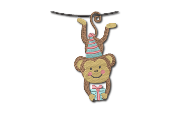 Birthday Monkey: A Charming Embroidery Design