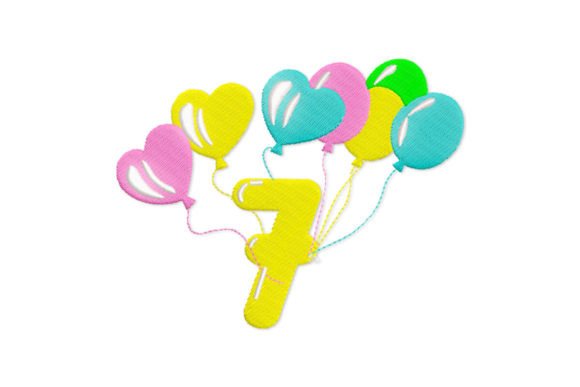 Birthday Number 7: A Vibrant Embroidery Design