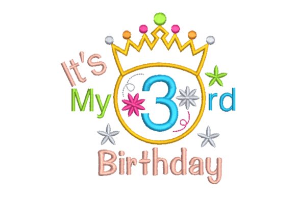 Celebrating with Style: Baby's Third Birthday Embroidery