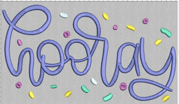 Cheerful Hooray: A Festive Embroidery Design