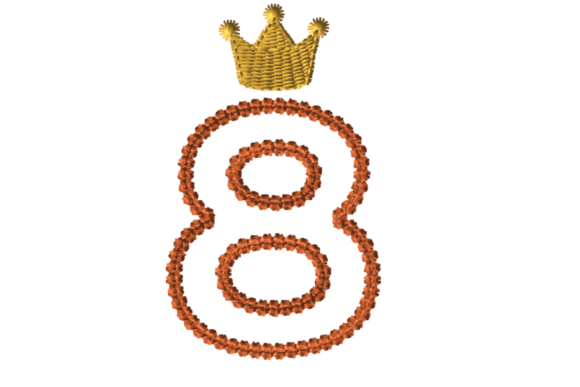 Crowned Number Eight: A Royal Addition to Your Craft Fair