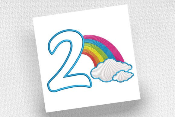 Rainbow Birthday Number Two: A Vibrant Embroidery Choice