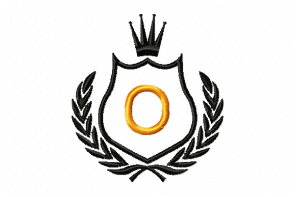 Royal Crest Letter O: Elegant Holiday Embroidery