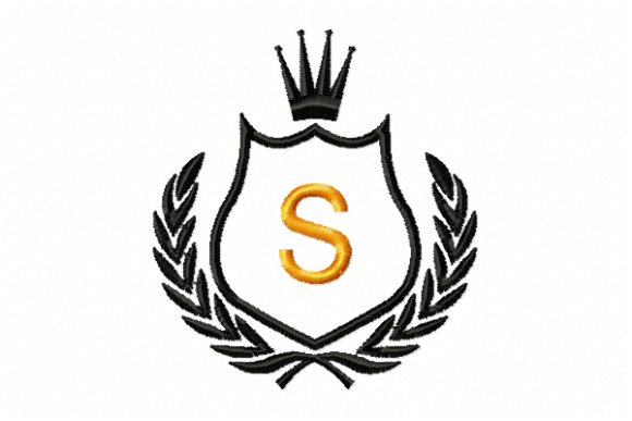 Royal Crest Letter S: Elegant Free Embroidery Design
